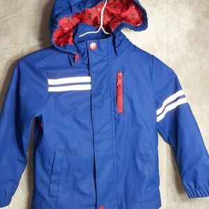 Urban Republic Boy's Small/4 Blue‎ Lightweight Hooded Rain Jacket Full Zip